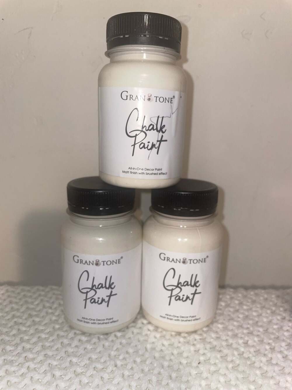 Granotone Chalk Paint All-in-One Decor Paint Warm Linen 120ml Set of 3